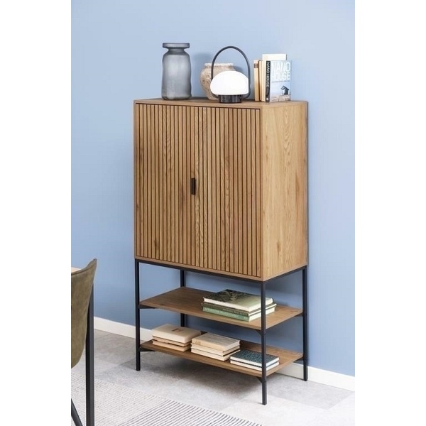 Regał Jaipur dąb/czarny - ACTONA